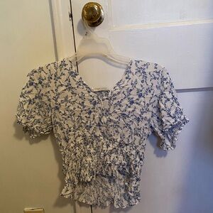 Paper Crane Blue and White Floral Blouse - worn once
